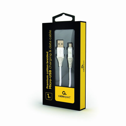 EAN 8716309106016 - Gembird CC-USB2B-AMMBM-1M-BW2 cable USB USB 2.0 Micro-USB B USB A 0,48 Gbit/s Plata, Blanco imagen 1