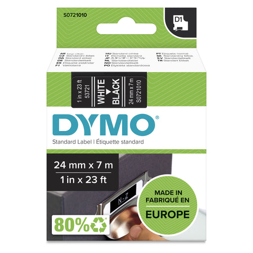 EAN 5411313537216 - DYMO D1 Standard - White on Black - 24mm cinta para impresora de etiquetas Blanco sobre negro imagen 1