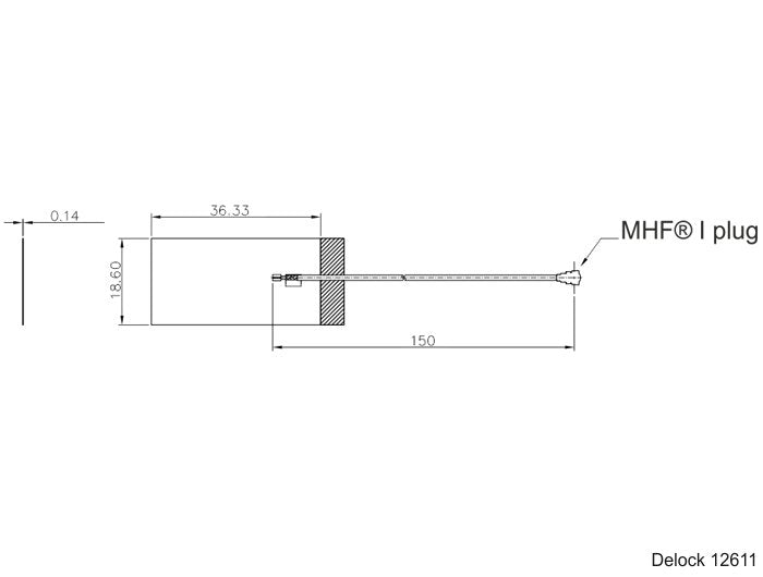 EAN 4043619126118 - DeLOCK 12611 antena para red MHF 3 dBi imagen 3