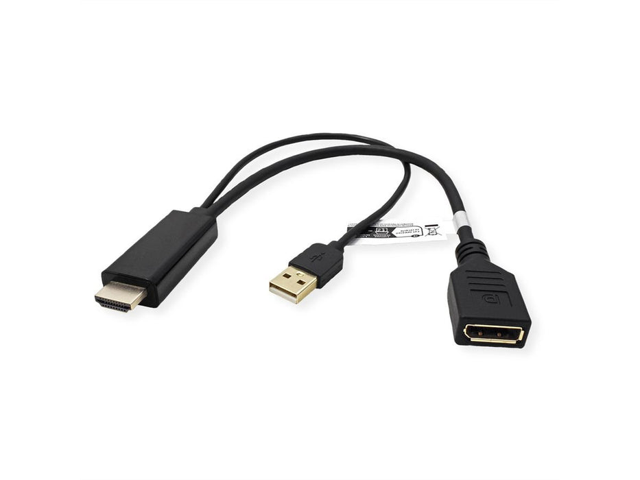 EAN 7630049632509 - VALUE 12.99.3146 adaptador de cable de vídeo 0,3 m HDMI tipo A (Estándar) DisplayPort Negro imagen 2