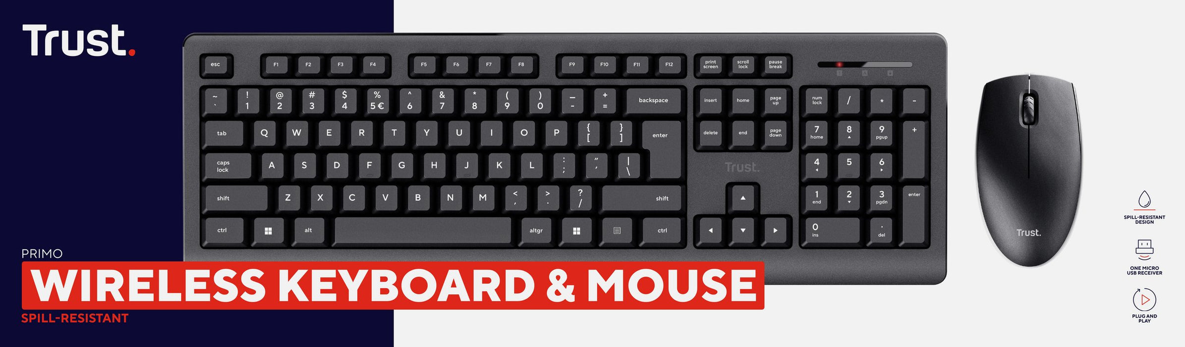 EAN 8713439254327 - Trust Primo teclado Ratón incluido Oficina RF inalámbrico QWERTZ Alemán Negro imagen 8