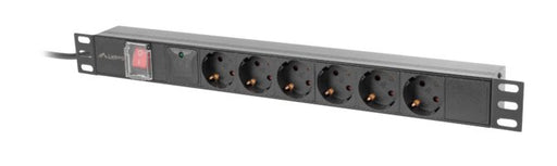 EAN 5901969441772 - Lanberg PDU-06F-0200-BK unidad de distribución de energía (PDU) 6 salidas AC 1U Negro imagen 1