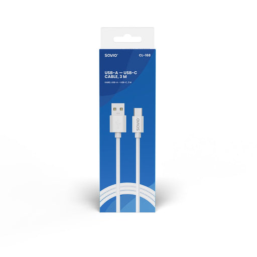 EAN 5901986047490 - Savio USB cable 2 m USB 2.0 USB A - USB C White CL-168 cable USB 3 m Blanco imagen 2