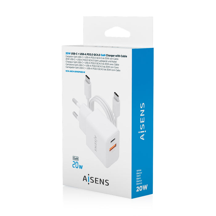 EAN 8435739905463 - AISENS ASCH-20W2P083-W cargador de dispositivo móvil Teléfono móvil, Smartphone, Cámara digital, Universa imagen 7