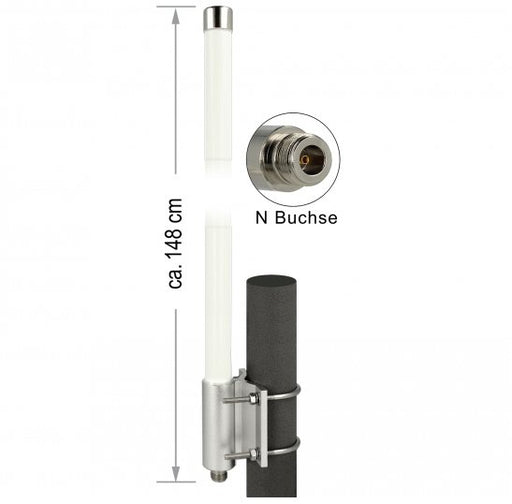 EAN 4043619125043 - DeLOCK 12504 antena para red Antena omnidireccional Clase N 8 dBi imagen 1