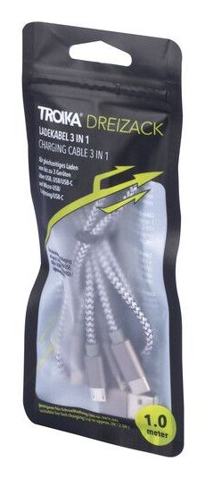 EAN 4024023037665 - TROIKA CBL30/GY cable USB 1 m USB C USB C/Micro USB-A/Lightning Gris imagen 5