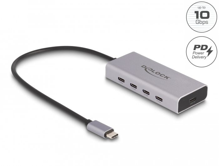 EAN 4043619642359 - DeLOCK 64235 hub de interfaz USB Tipo C 10000 Mbit/s Gris imagen 2