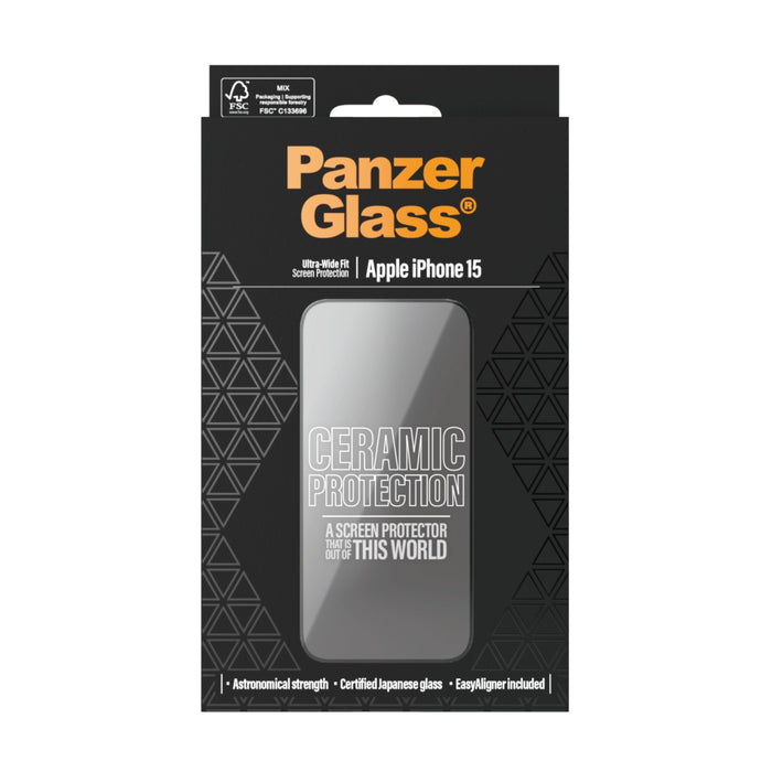 EAN 5711724028373 - PanzerGlass ® Ceramic Protection for iPhone 15 | Ultra-Wide Fit w. EasyAligner Protector de pantalla Appl imagen 3