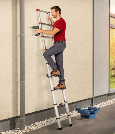 EAN 4007126023100 - Hailo 7113-091 Escalera telescópica Aluminio, Negro, Rojo imagen 4