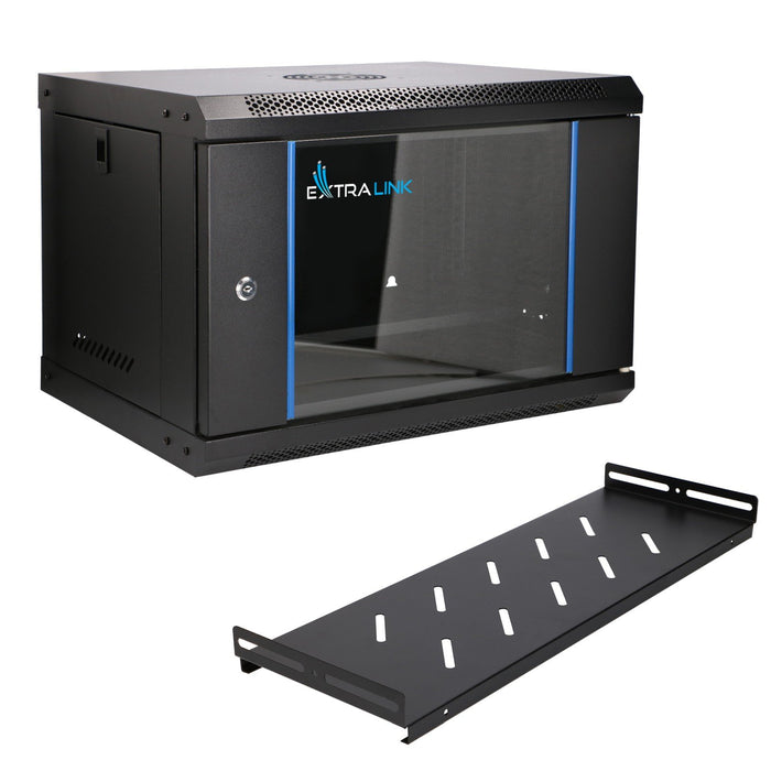 EAN 5907207228785 - Extralink LITE 6U 530X400 WALL-MOUNTED RACKMOUNT CABINET BLACK Estante montado en suelo/pared/independien imagen 10