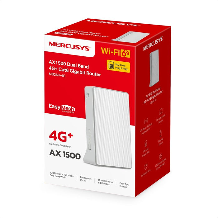 EAN 6957939002145 - Mercusys MB260-4G router inalámbrico Gigabit Ethernet Doble banda (2,4 GHz / 5 GHz) Blanco imagen 3