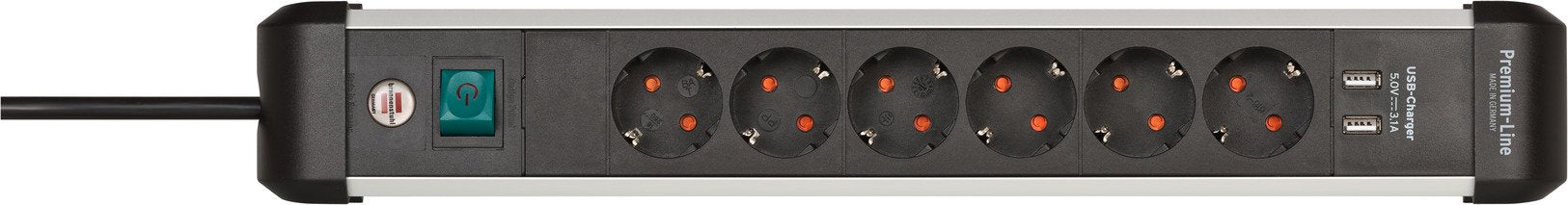 EAN 4007123677399 - Brennenstuhl 1391030610 base múltiple 3 m 6 salidas AC Interior Negro, Plata imagen 1
