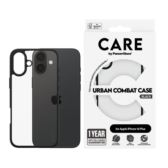 EAN 5715685004292 - PanzerGlass CARE™ by ® Urban Combat Case Transparent w. Black Frame iPhone 16 Plus funda para teléfono mó imagen 2