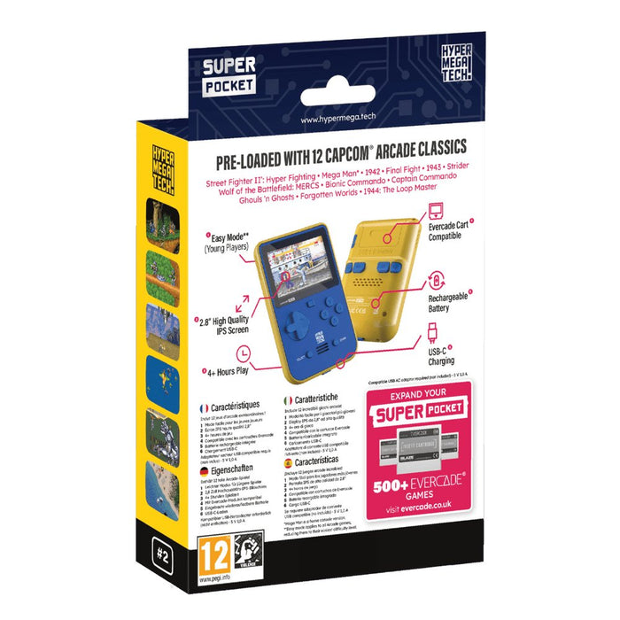 EAN 5060990240225 - Just for Games Super Pocket CAPCOM Edition videoconsola portátil 7,11 cm (2.8") Azul, Amarillo imagen 4