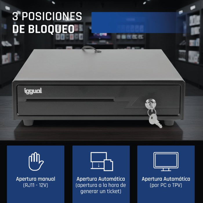 EAN 8435364316368 - iggual IRON-10 Cajón de efectivo automático y manual imagen 8