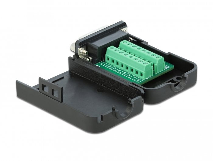 EAN 4043619665693 - DeLOCK 66569 cambiador de género para cable serial Sub-D15 16 pin terminal block Negro imagen 2