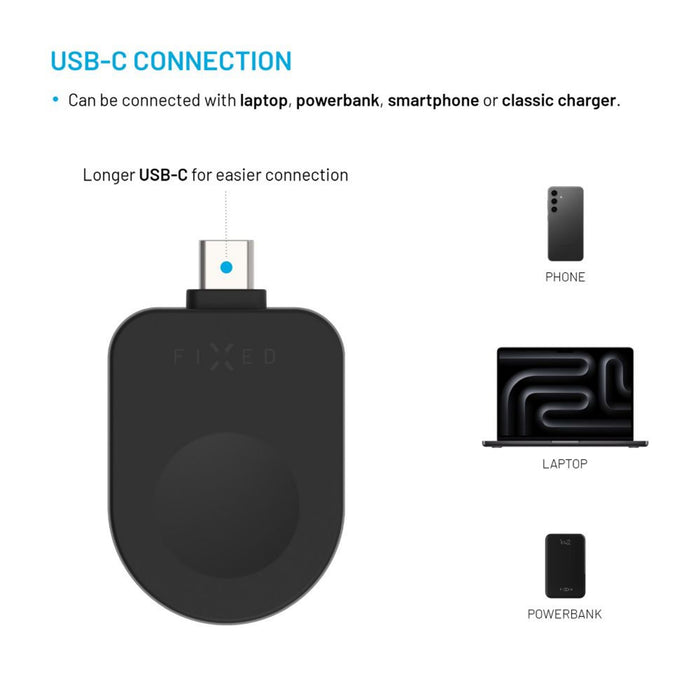 EAN 8591680182145 - FIXED FIXDW-AWAP-BK cargador de dispositivo móvil Reloj inteligente Negro USB Cargador inalámbrico Interi imagen 4