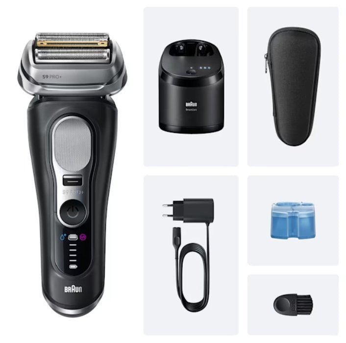 EAN 8700216554275 - Braun Series 9 Pro+ 9660CC Máquina de afeitar de láminas Recortadora Negro, Plata imagen 3
