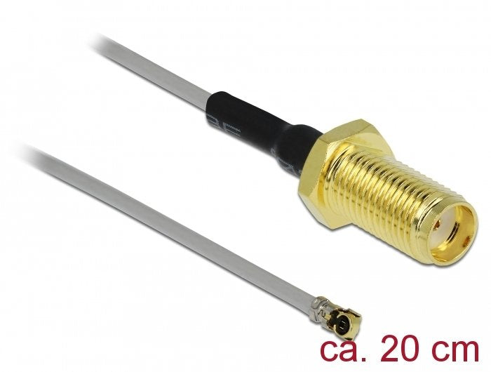 EAN 4043619904020 - DeLOCK 90402 cable coaxial 0,2 m SMA MHF Negro, Oro, Gris imagen 1
