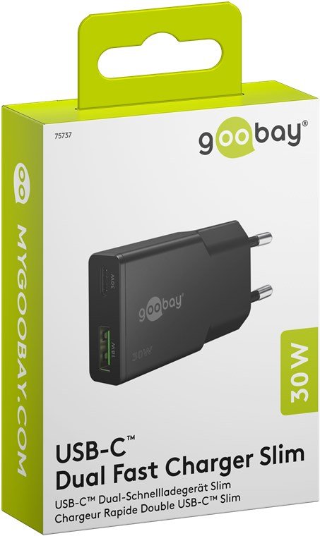 EAN 4040849757372 - Goobay Dual Universal Negro Corriente alterna Carga rápida Interior imagen 2