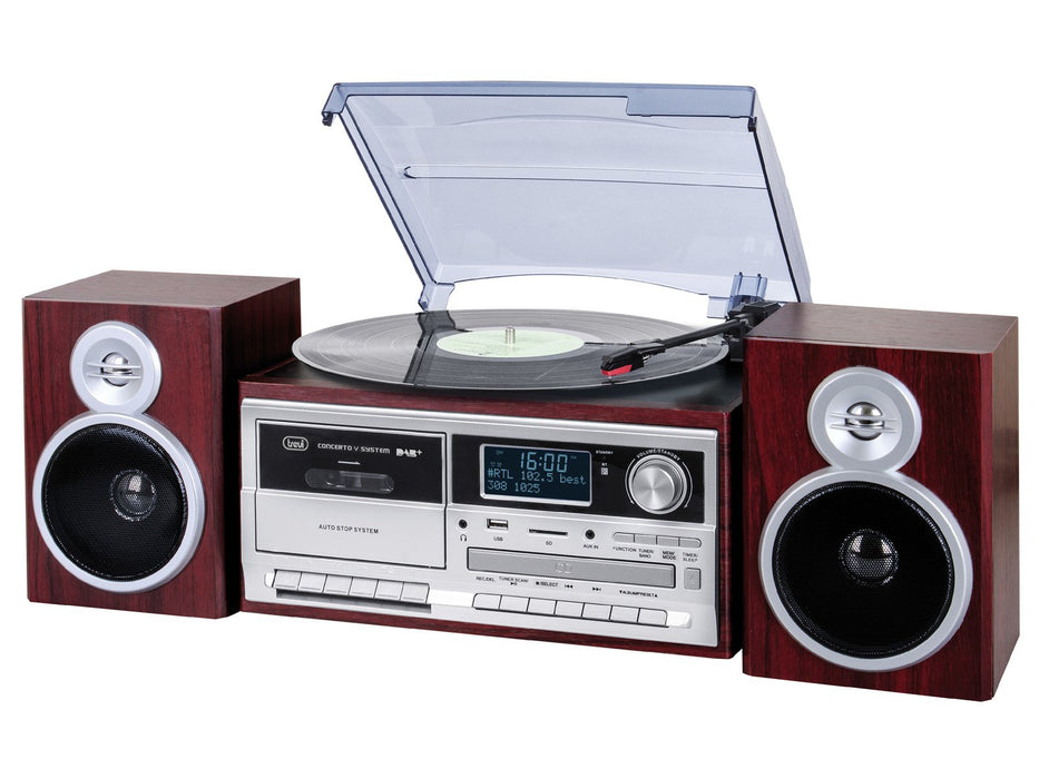 EAN 8011000025858 - Trevi TT 1072 DAB Tocadiscos de tracción directa Madera Semiautomático imagen 1