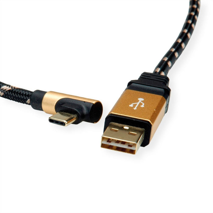 EAN 7630049615748 - ROLINE 11.02.9060 cable USB USB 2.0 0,8 m USB A USB C Negro, Oro imagen 2