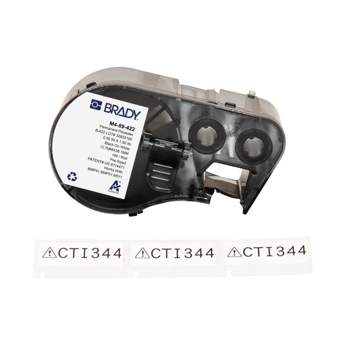 EAN 888434591642 - Brady M4-89-422 etiqueta de impresora Negro, Blanco Etiqueta para impresora autoadhesiva imagen 1