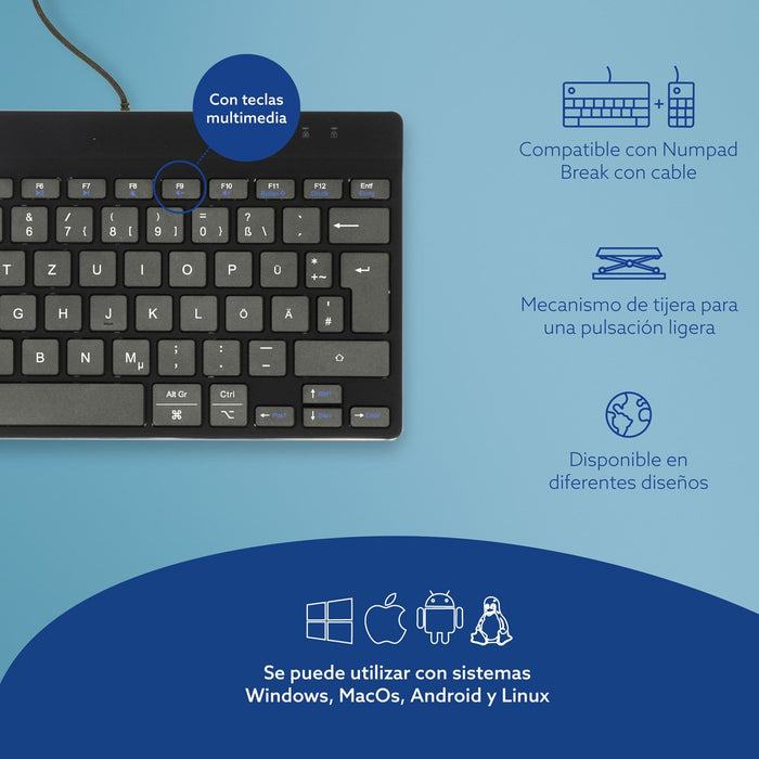 EAN 8719274491392 - R-Go Tools RGOCODEWDBL teclado USB Alemán imagen 8