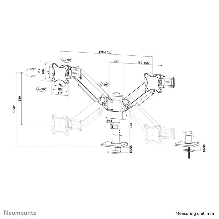 EAN 8717371442828 - Neomounts DS65S-950WH2 soporte para monitor 86,4 cm (34") Escritorio Blanco imagen 20