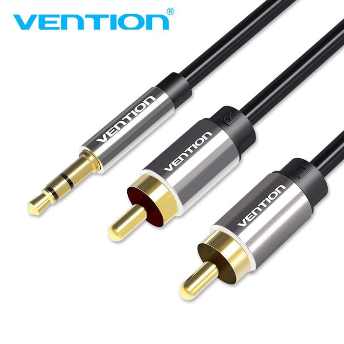 EAN 6922794734333 - Vention BCFB cable de audio 0,5 m 3,5mm 2 x RCA Negro, Gris imagen 1