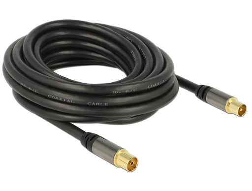 EAN 4043619889259 - DeLOCK 88925 cable coaxial RG-6/U 5 m IEC Negro imagen 1