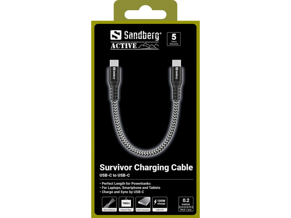 EAN 5705730441660 - Sandberg 441-66 cable USB USB 2.0 0,2 m USB C Negro, Blanco imagen 3