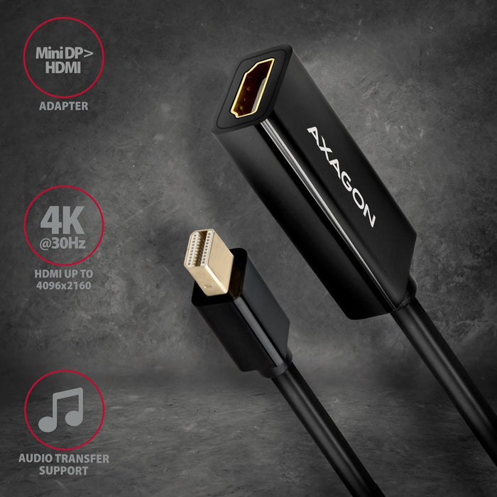 EAN 8595247906069 - Axagon RVDM-HI14N adaptador de cable de vídeo 0,15 m Mini DisplayPort HDMI Negro imagen 2