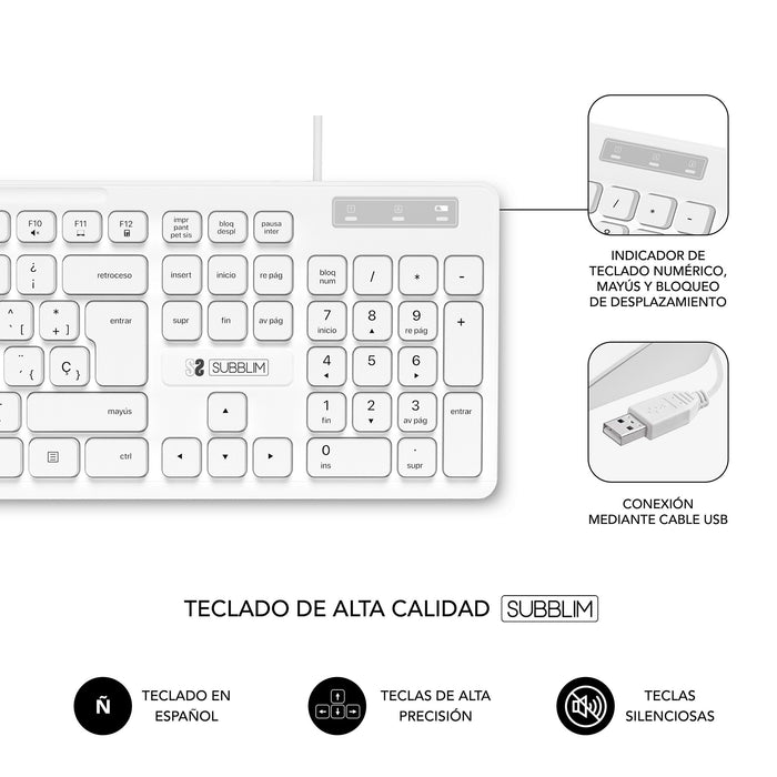 EAN 8436586742553 - SUBBLIM SUBKBC-CSSK02 teclado Ratón incluido Universal QWERTY Español imagen 4