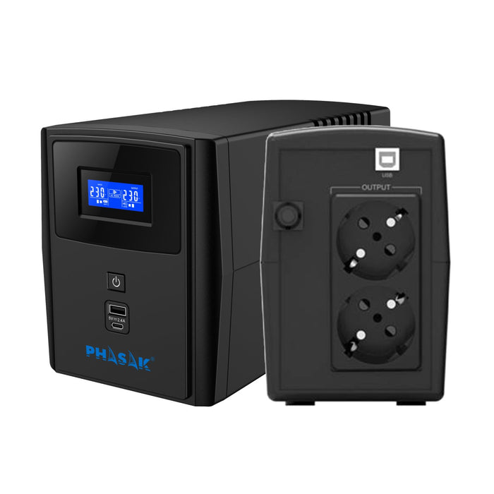 EAN 5605922011933 - Phasak PH 7308 sistema de alimentación ininterrumpida (UPS) Línea interactiva 0,8 kVA 480 W 4 salidas AC imagen 1