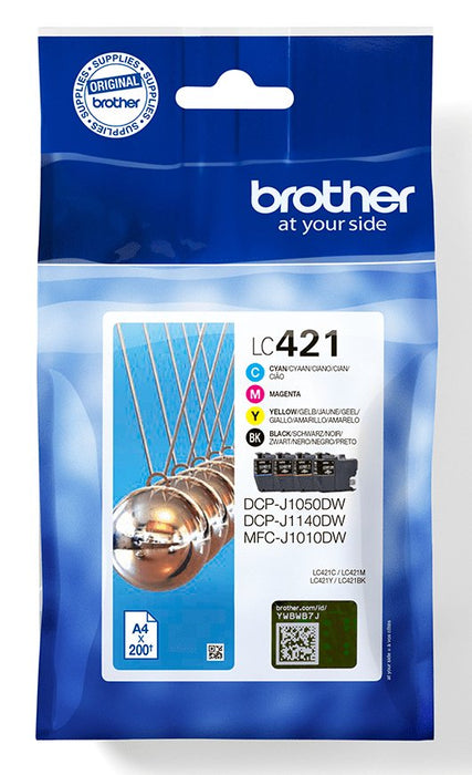 EAN 4977766818889 - Brother LC421VALDR cartucho de tinta 4 pieza(s) Original Negro, Cian, Magenta, Amarillo imagen 1
