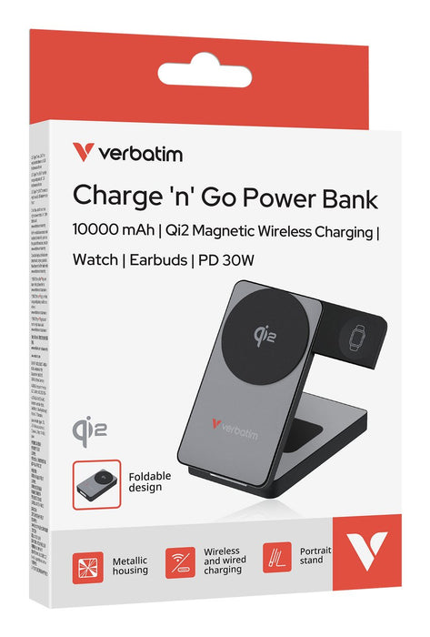 EAN 23942322955 - Verbatim 32295 batería externa Polímero de litio 10000 mAh Cargador inalámbrico Gris imagen 7