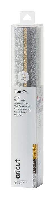 EAN 0093573606281 - Cricut Glitter Iron-On Lámina de vinilo de transferencia térmica 3 hojas imagen 1