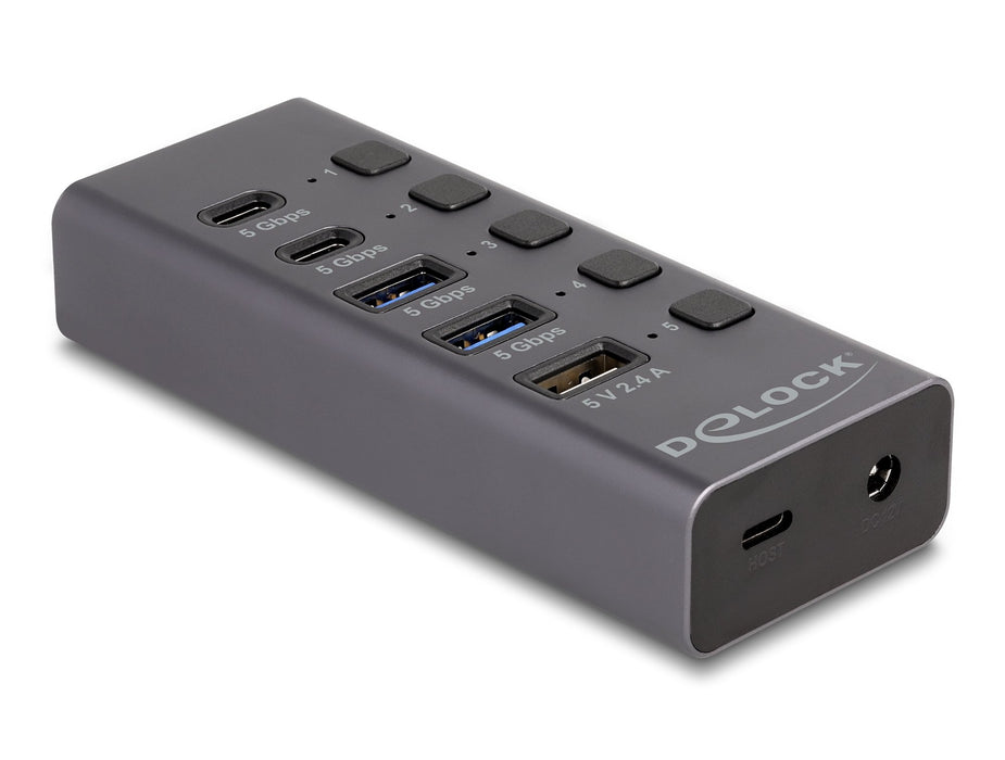 EAN 4043619642489 - DeLOCK 64248 hub de interfaz USB 3.2 Gen 1 (3.1 Gen 1) Type-C 5000 Mbit/s Gris imagen 1