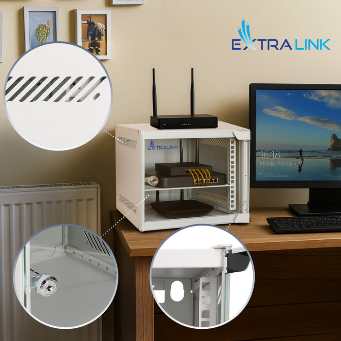 EAN 5907207228877 - Extralink LITE 6U 10 280X310 WALL-MOUNTED RACKMOUNT CABINET GRAY imagen 4