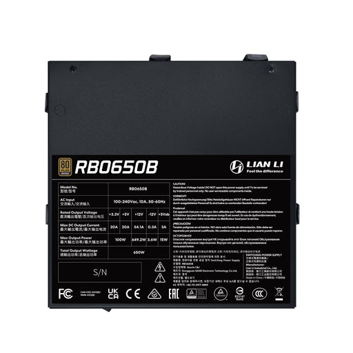 EAN 4718466019462 - Lian Li RB0650B.B unidad de fuente de alimentación 650 W 24-pin ATX ATX Negro imagen 2