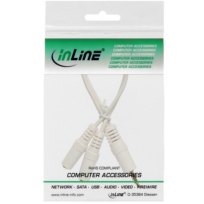 EAN 4043718096213 - InLine 99300G cable de audio 0,1 m 3,5mm 2 x 3.5mm Blanco imagen 2