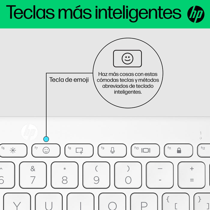 EAN 0196548516650 - HP 350 WHT Compact Multi-Device Keyboard teclado Hogar Blanco imagen 8