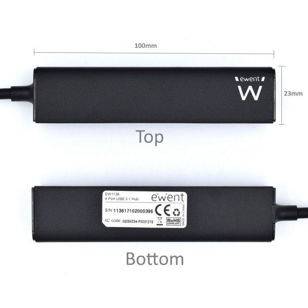 EAN 8054392613012 - Ewent EW1136 hub de interfaz USB 3.2 Gen 1 (3.1 Gen 1) Type-A 480 Mbit/s Negro imagen 5