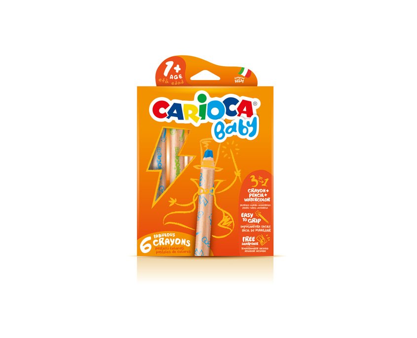 EAN 8003511428174 - Carioca 3 in 1 Crayon 6 pieza(s) imagen 1