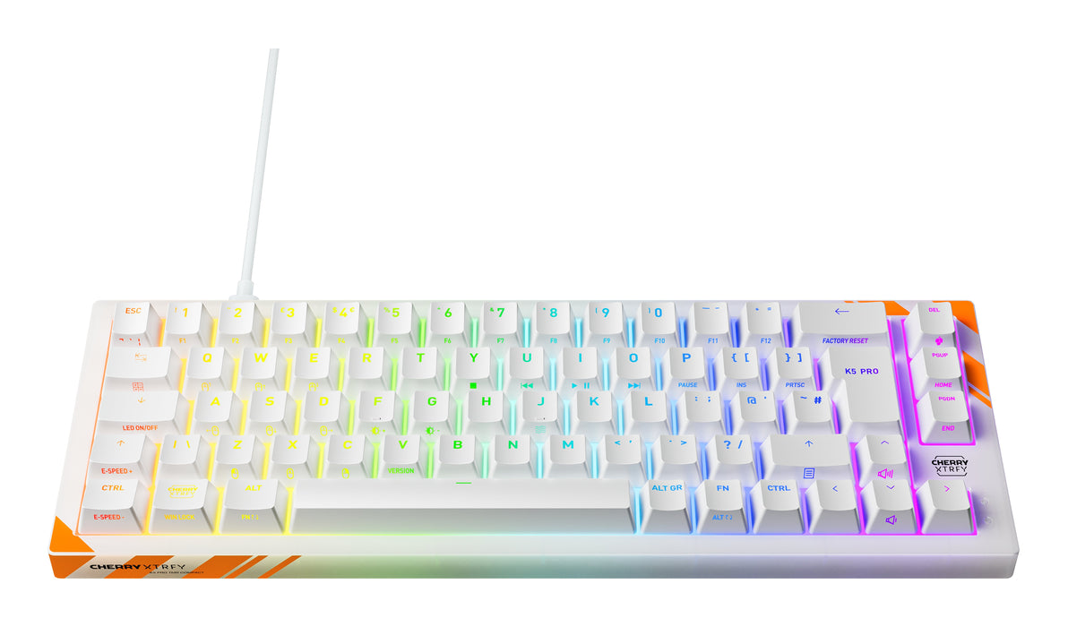 EAN 4025112121715 - CHERRY K5 PRO TMR COMPACT teclado Juego USB QWERTY Inglés del Reino Unido Naranja, Blanco imagen 2