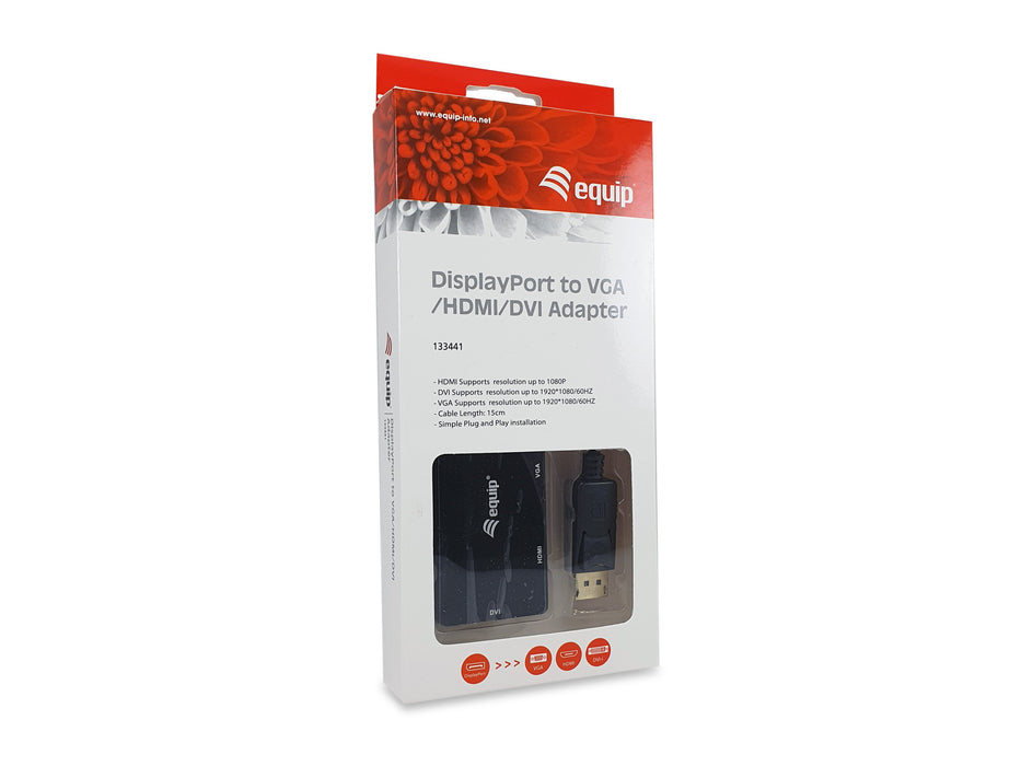 EAN 4015867227541 - Equip 133441 adaptador de cable de vídeo 0,24 m DVI-D + VGA (D-Sub) + HDMI Negro imagen 4