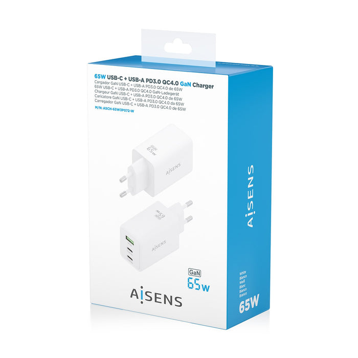 EAN 8435739903940 - AISENS ASCH-65W3P072-W cargador de dispositivo móvil Cámara digital, GPS, Teléfono móvil, Portátil, Smart imagen 7