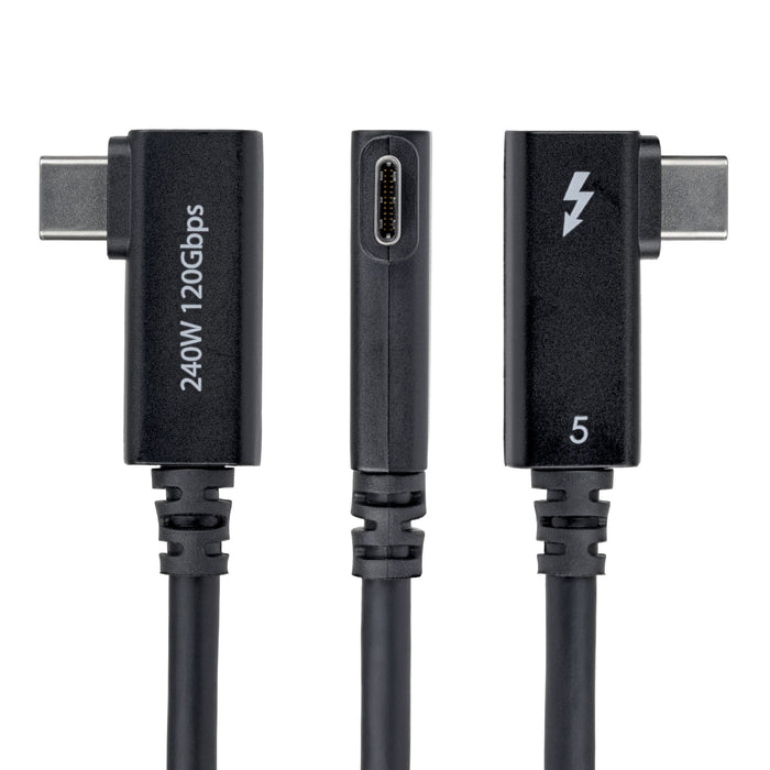 EAN 65030917490 - StarTech.com TBLT5MM80CM240WRA cable Thunderbolt 0,8 m 80 Gbit/s Negro imagen 3