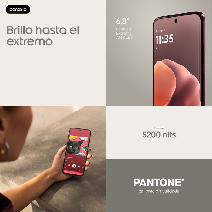 EAN 0840493630557 - Motorola edge 70 pro 17,2 cm (6.78") SIM doble Android 16.0 5G USB Tipo C 8 GB 256 GB 6500 mAh Burdeos imagen 10